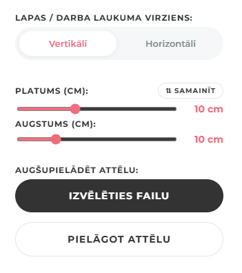 Personalizētu ēdamo bilžu izveide tortēm: 3. solis, drukājamā taisnstūra vai kvadrāta platuma un augstuma pielāgošana.