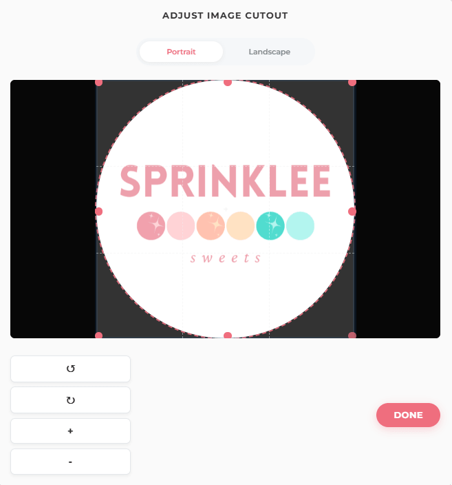 Online edible printing editor: Steps 1 and 2, how to upload a file and crop a photo for personalized cake and dessert decorations.