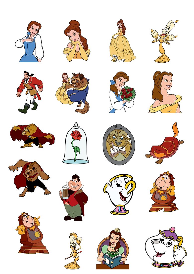 Beauty and the Beast Cupcake Toppers & Cake Decorations – Edible Print | A4