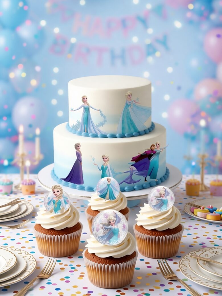 Frozen Edible Cake Toppers & Cupcake Prints | A4