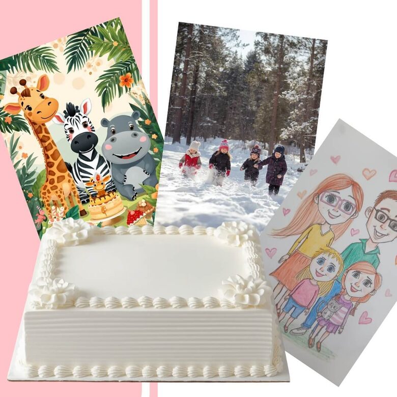 Personalizēta ēdamā druka TAISNSTŪRIS - KVADRĀTS A4